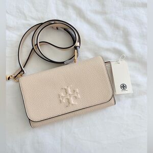 Tory Burch Pebbled Leather Crossbody Wallet